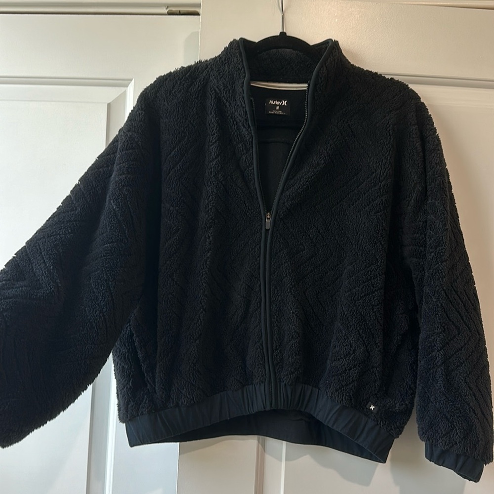 Hurley black soft zip sweater/fleece jacket